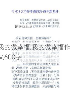 我的微幸福,我的微幸福作文600字-第2张图片-二喜范文网