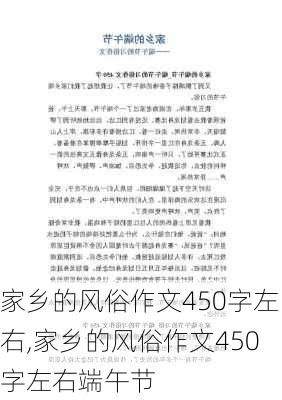 家乡的风俗作文450字左右,家乡的风俗作文450字左右端午节-第1张图片-二喜范文网