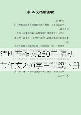 清明节作文250字,清明节作文250字三年级下册-第3张图片-二喜范文网