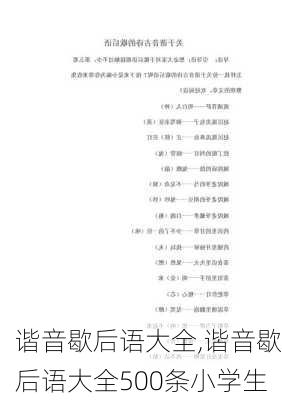 谐音歇后语大全,谐音歇后语大全500条小学生-第1张图片-二喜范文网