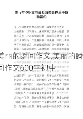 美丽的瞬间作文,美丽的瞬间作文600字初中-第3张图片-二喜范文网