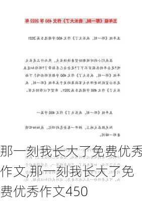 那一刻我长大了免费优秀作文,那一刻我长大了免费优秀作文450-第2张图片-二喜范文网