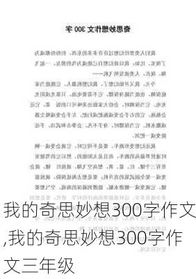 我的奇思妙想300字作文,我的奇思妙想300字作文三年级-第2张图片-二喜范文网