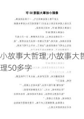 小故事大哲理,小故事大哲理50多字