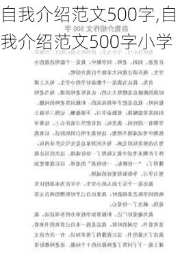 自我介绍范文500字,自我介绍范文500字小学