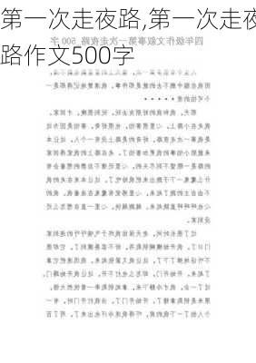 第一次走夜路,第一次走夜路作文500字-第2张图片-二喜范文网