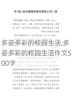 多姿多彩的校园生活,多姿多彩的校园生活作文500字