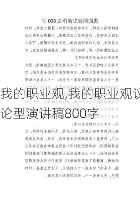 我的职业观,我的职业观议论型演讲稿800字