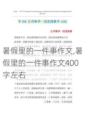 暑假里的一件事作文,暑假里的一件事作文400字左右-第2张图片-二喜范文网