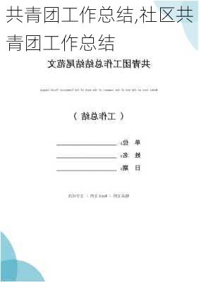 共青团工作总结,社区共青团工作总结-第3张图片-二喜范文网