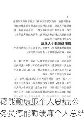 德能勤绩廉个人总结,公务员德能勤绩廉个人总结-第2张图片-二喜范文网