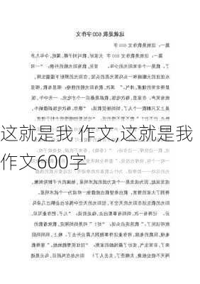 这就是我 作文,这就是我作文600字