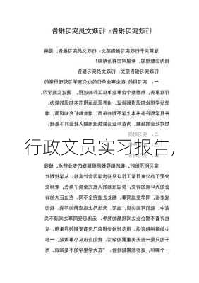 行政文员实习报告,