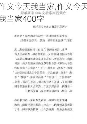 作文今天我当家,作文今天我当家400字-第2张图片-二喜范文网