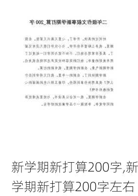 新学期新打算200字,新学期新打算200字左右-第3张图片-二喜范文网