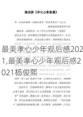 最美孝心少年观后感2021,最美孝心少年观后感2021杨俊熙-第2张图片-二喜范文网