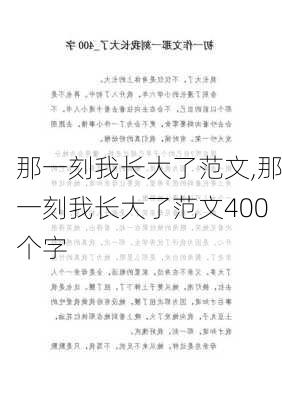 那一刻我长大了范文,那一刻我长大了范文400个字-第2张图片-二喜范文网