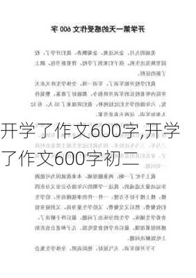 开学了作文600字,开学了作文600字初二-第3张图片-二喜范文网