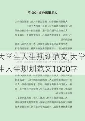 大学生人生规划范文,大学生人生规划范文1000字-第1张图片-二喜范文网