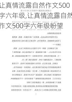 让真情流露自然作文500字六年级,让真情流露自然作文500字六年级盼望