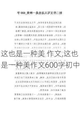 这也是一种美 作文,这也是一种美作文600字初中-第3张图片-二喜范文网