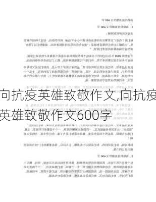 向抗疫英雄致敬作文,向抗疫英雄致敬作文600字-第2张图片-二喜范文网