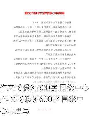 作文《暖》600字 围绕中心,作文《暖》600字 围绕中心意思写-第2张图片-二喜范文网