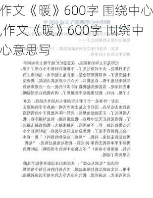 作文《暖》600字 围绕中心,作文《暖》600字 围绕中心意思写-第3张图片-二喜范文网