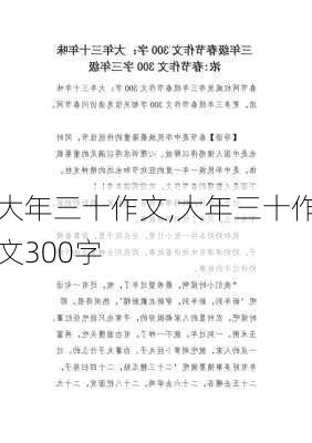 大年三十作文,大年三十作文300字-第2张图片-二喜范文网