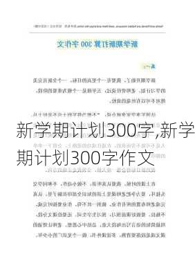 新学期计划300字,新学期计划300字作文-第2张图片-二喜范文网