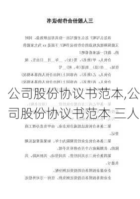 公司股份协议书范本,公司股份协议书范本 三人-第3张图片-二喜范文网