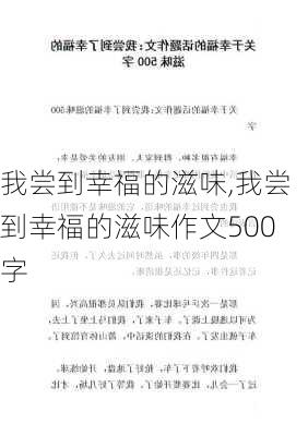 我尝到幸福的滋味,我尝到幸福的滋味作文500字-第2张图片-二喜范文网