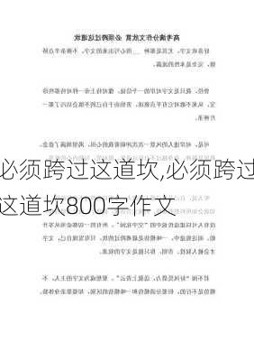 必须跨过这道坎,必须跨过这道坎800字作文-第2张图片-二喜范文网