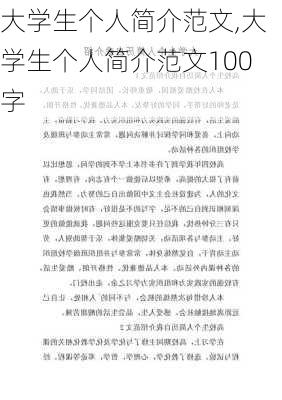 大学生个人简介范文,大学生个人简介范文100字-第3张图片-二喜范文网