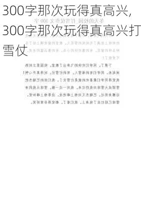 300字那次玩得真高兴,300字那次玩得真高兴打雪仗-第3张图片-二喜范文网