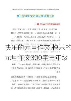 快乐的元旦作文,快乐的元旦作文300字三年级