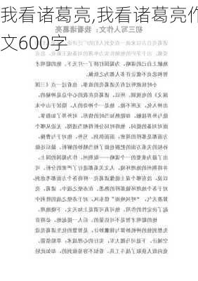 我看诸葛亮,我看诸葛亮作文600字-第1张图片-二喜范文网