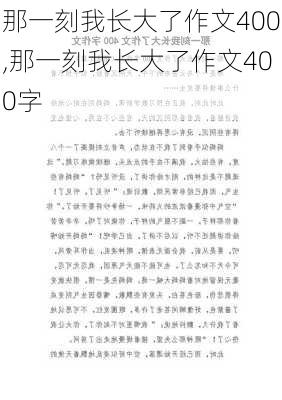 那一刻我长大了作文400,那一刻我长大了作文400字-第3张图片-二喜范文网