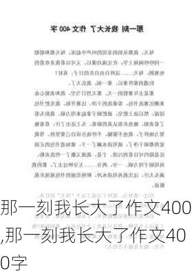 那一刻我长大了作文400,那一刻我长大了作文400字-第2张图片-二喜范文网