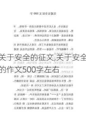 关于安全的征文,关于安全的作文500字左右-第2张图片-二喜范文网