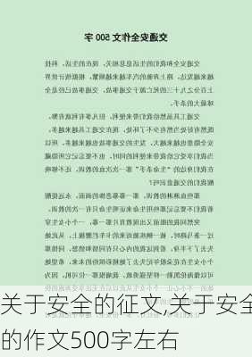 关于安全的征文,关于安全的作文500字左右-第3张图片-二喜范文网