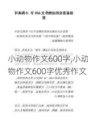 小动物作文600字,小动物作文600字优秀作文-第3张图片-二喜范文网