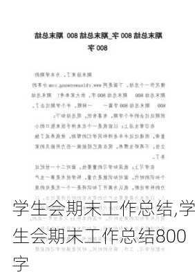 学生会期末工作总结,学生会期末工作总结800字