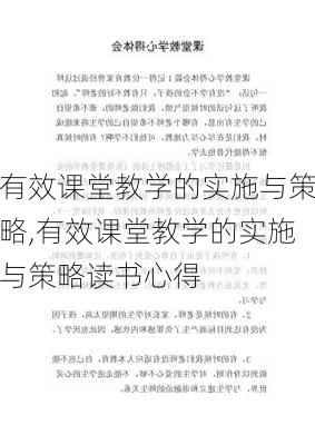 有效课堂教学的实施与策略,有效课堂教学的实施与策略读书心得-第2张图片-二喜范文网