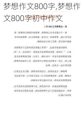 梦想作文800字,梦想作文800字初中作文-第2张图片-二喜范文网