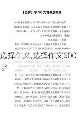 选择作文,选择作文600字-第2张图片-二喜范文网