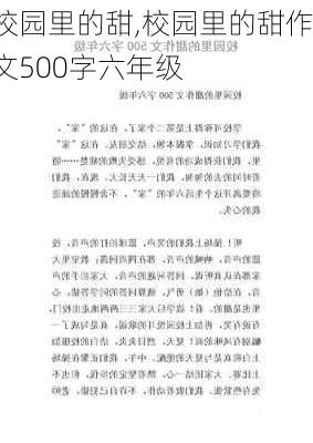 校园里的甜,校园里的甜作文500字六年级-第3张图片-二喜范文网