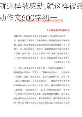 就这样被感动,就这样被感动作文600字初一-第3张图片-二喜范文网