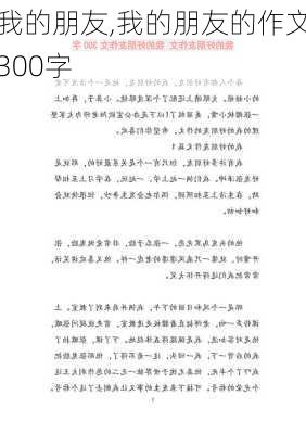 我的朋友,我的朋友的作文300字