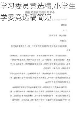 学习委员竞选稿,小学生学委竞选稿简短-第2张图片-二喜范文网